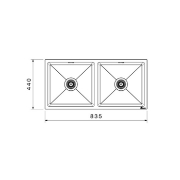 2.سینک استیل توکار بیمکث مدل ۷۲۵